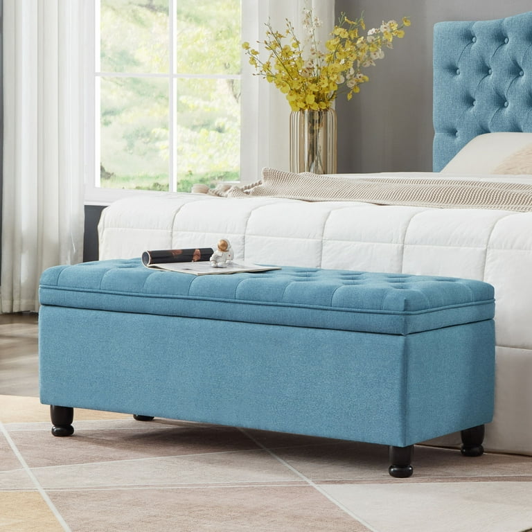 Blue Storage Bench 45
