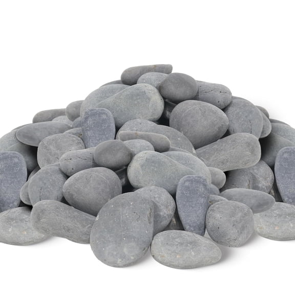 45 LB Mexican Beach Pebbles, 2-3 Inch Natural River Rocks, for Garden and Landscape Design, Decorative Stones for Fish Tank Flower Pots Water Fountains Pathways Backyard, Grey