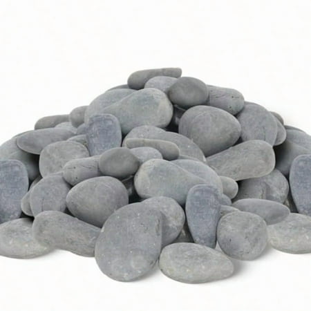 45 LB Mexican Beach Pebbles 2-3 Inch Natural River Rocks Premium Pebbles for Garden and Landscape Design Decorative Stones for Fish Tank Flower Pots Water Fountains Pathways Backyard Grey