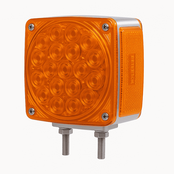 45 LED Double Stud Double 4-1/2" Square Face Turn Signal Light. Red/Amber LH&RH