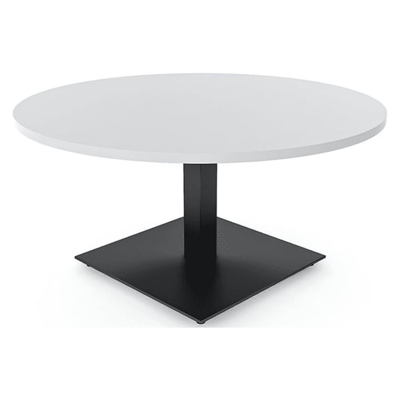 45" Large Round Coffee Table For Office Reception Square Metal Base