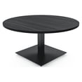 thumbnail image 1 of 45" Large Round Coffee Table For Office Reception Square Metal Base, 1 of 6