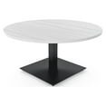 thumbnail image 1 of 45" Large Round Coffee Table For Office Reception Square Metal Base, 1 of 6