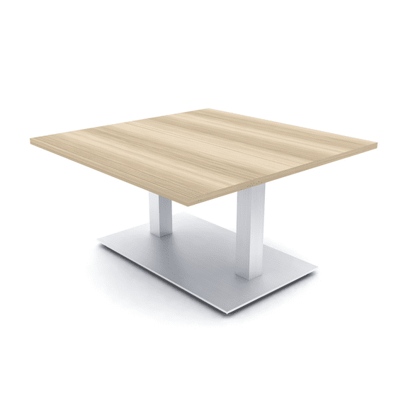 45" Large Square Coffee Table For Office Double Post Metal Base