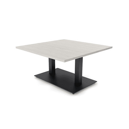 45" Large Square Coffee Table For Office Double Post Metal Base