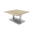thumbnail image 1 of 45" Large Square Coffee Table For Office Double Post Metal Base, 1 of 4