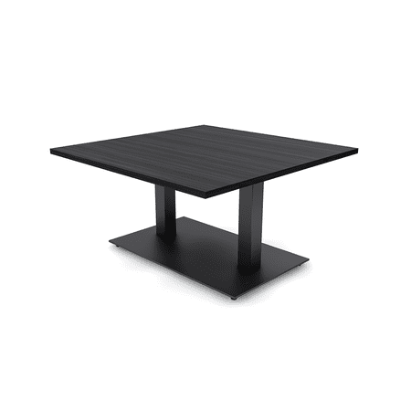 45" Large Square Coffee Table For Office Double Post Metal Base