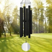 45" Large Wind Chimes Tuned Bass Deep Tone Soothing Melody Outdoor Indoor Hanging,Matte Black/Rose Gold