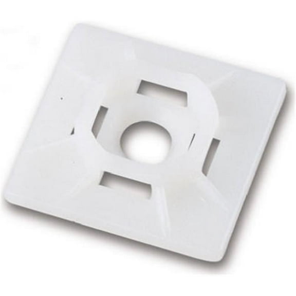 45-MB Cable Tie Mounting Base With Screw Hole - White- 5 Pack