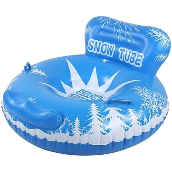 45'' PVC Snow Tube sled, Heavy Duty Inflatable Snow Tubes with Backrest for Sport Fun, Winter Outdoor Christmas Birthday Gift$$Sport & Recreation Other