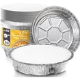 thumbnail image 1 of 45 Pack 9” Round Aluminum Foil Pans with Lids, Pie Tins Disposable 9 inch with Lids, Take Out Containers, Freezer Oven Safe Aluminum Baking Pans for Storing, Cooking, Storage, Reheating, 1 of 7