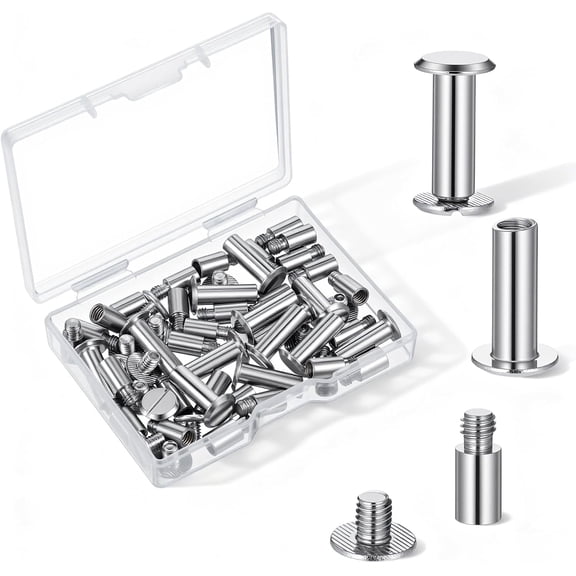 45 Pack Chicago Screws and Scrapbook Extension Posts, Binding Screw Post, Album Accessories, Replacement Extension Screws for Binding Extending Scrapbook Photo Album Refill Pages, Silver