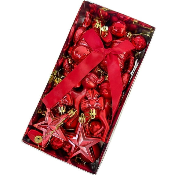 45-Pack Shatterproof Christmas Ornaments, Assorted Christmas Balls Baubles for Xmas Tree Decor, Decorative Hanging Pendants for Holiday Party & Home Decor, with Reusable Gift Box