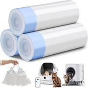 45 Count Cat Litter Box Liners by Ellenpent, Drawstring Replacement Bags, 3 Rolls, Compatible with ICB019 & ICB020 Automatic Litter Boxes