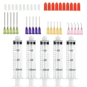 45 Pcs - 30ml Syringes with 14ga, 20ga,21ga, 23ga Blunt Tip Needles With Syringe Caps and Needle Caps for Refilling and Measuring Liquids, Oil or Glue Applicator