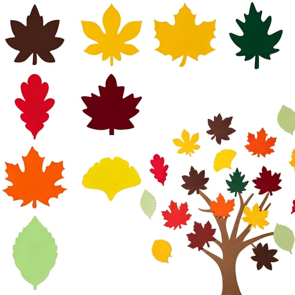 45 Pcs Autumn Maple Leaf Cutout Decorations,Thanksgiving Classroom Bulletin Board Ornaments,Assorted Color fall Leaf Die Cuts,Wall Cutout Cards,DIY Crafts Photo Props for Party Home Wall Decor