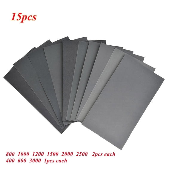 45 Pcs Car Polish Sand Paper 400- 600 3000- 800 1000 1200- 1500 200 0- 2500 Grit Metal Glass- Ceramics Wood Polish- Sandpaper