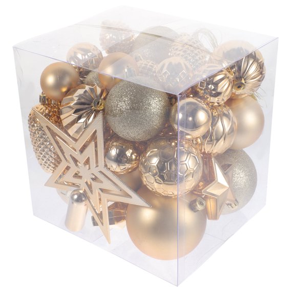 45 Pcs Christmas Decorations Plastic Ball Ornaments Birthday for Girl Tree Hanging Xmas Shatterproof