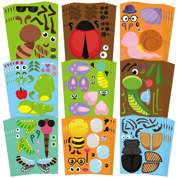 2ooya Insect Stickers for Scrapbook Decoration, 45-Pack, DIY Craft