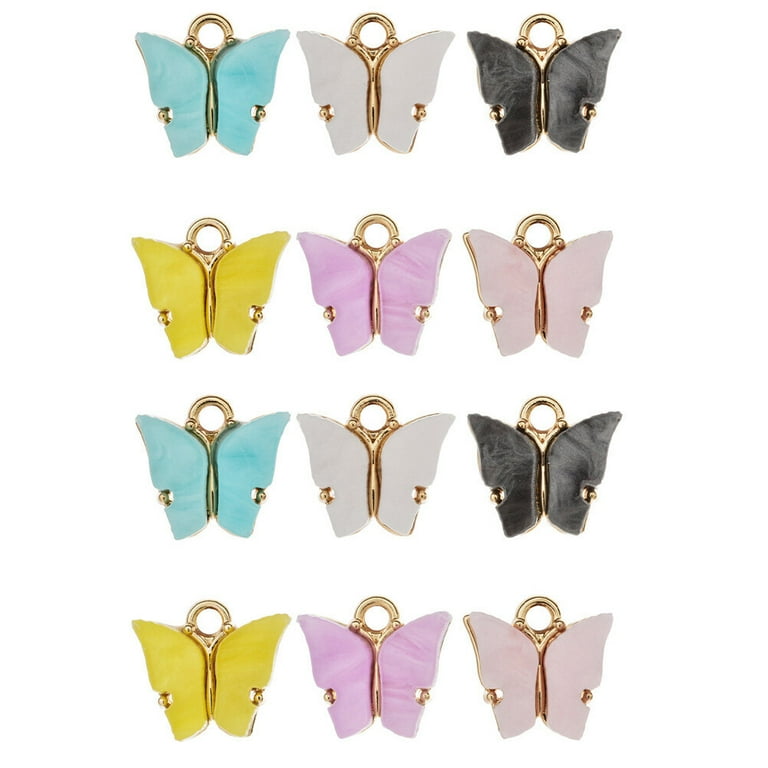 45 Pcs Necklace Acrylic Charms Butterflies Pendant Butterfly European and American