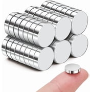 45 Pcs Refrigerator Magnets, 10x3mm Small Round Fridge Magnets, Multi-Use Premium Neodymium Office Magnets For Fridge, Whiteboard, Billboard In Home, Kitchen, Office And School Silver