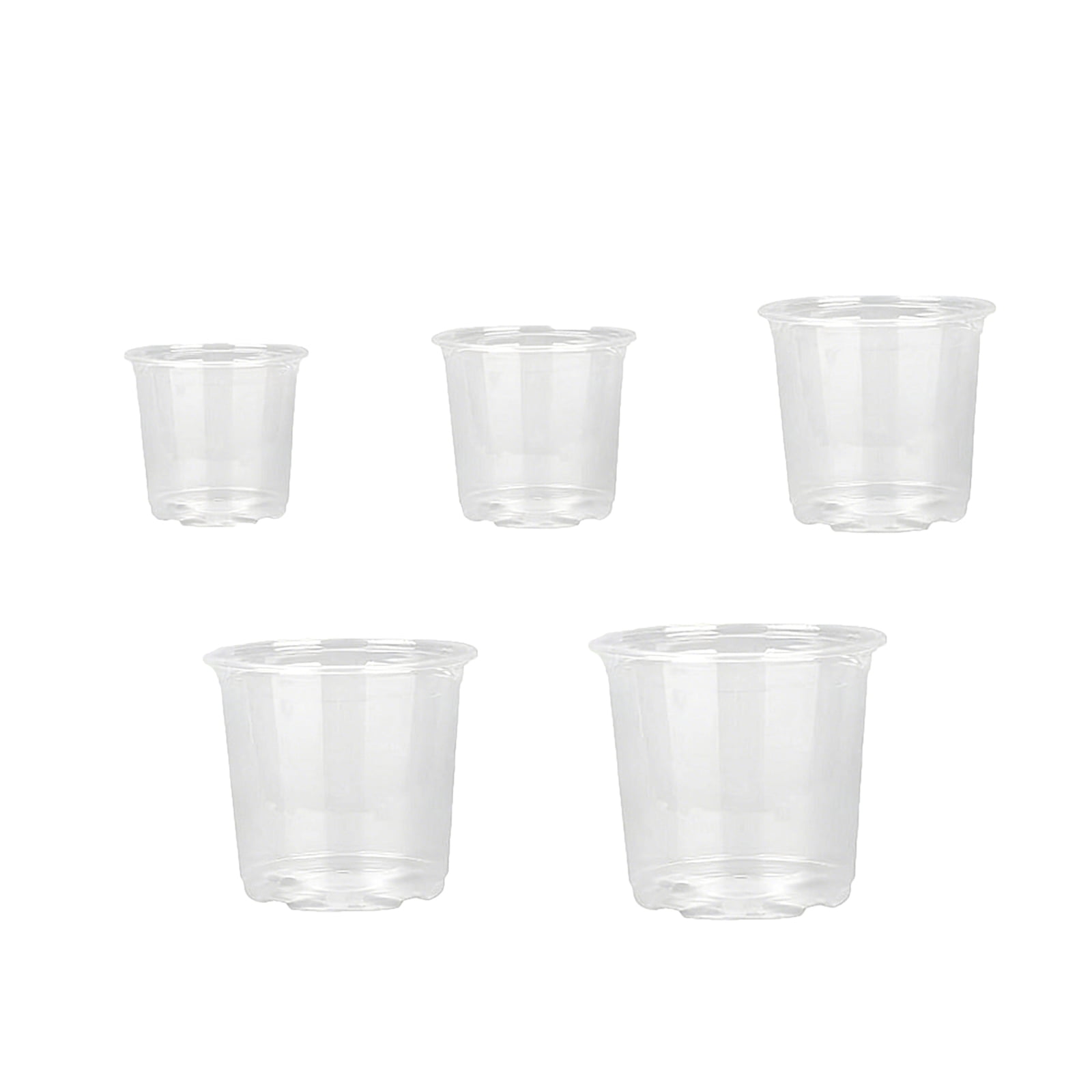 45 Pcs Transparent Plastic Flower Pots with Drainage Holes, Clear Seedling Starter Planters for Indoor Outdoor Gardening, Breathable Pot Set