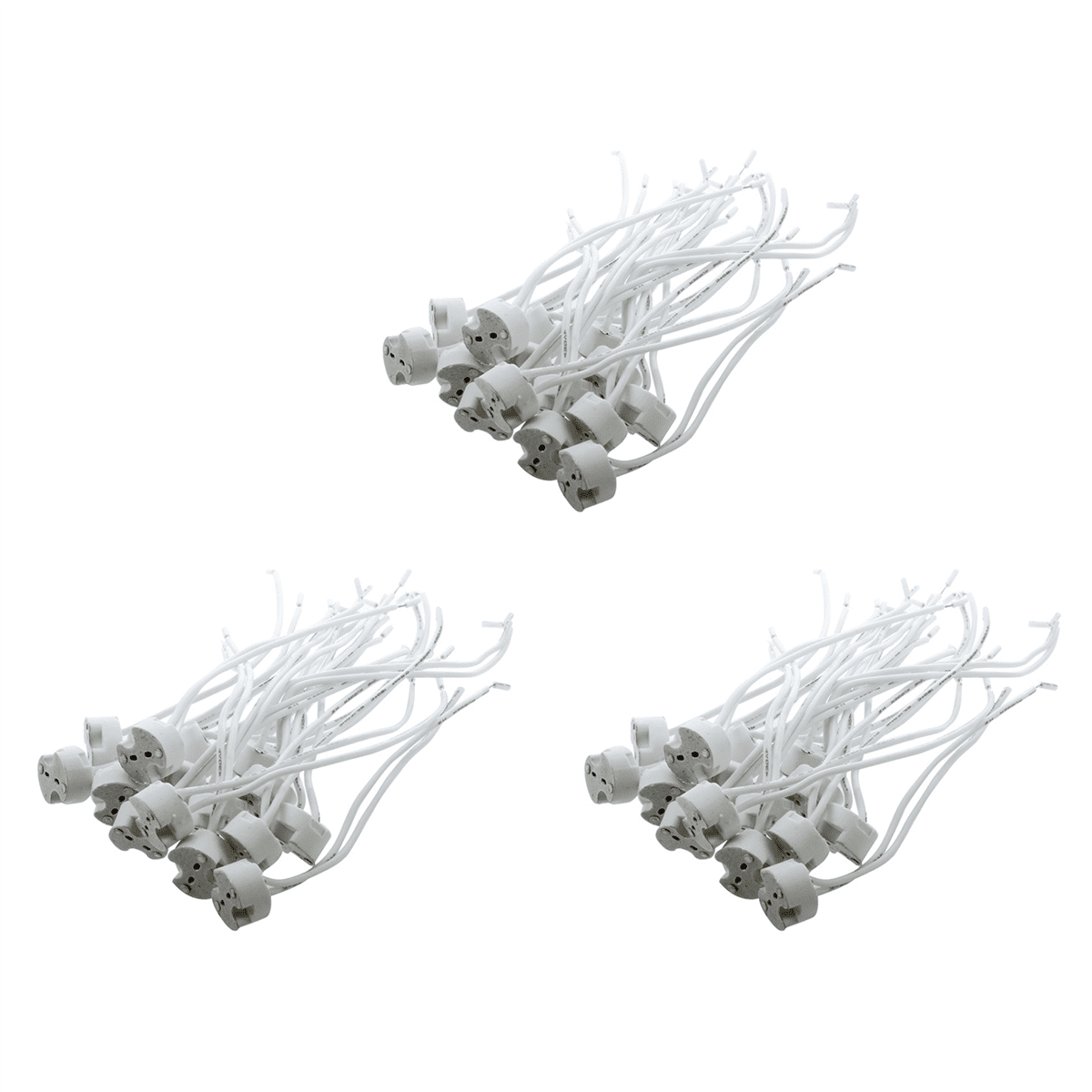45 Pcs White MR16 GU5.3 Ceramic Base Socket LED Light Lamp Holder ...