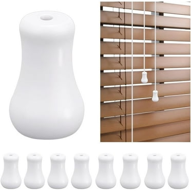 Satın Alın 15Pcs White Plastic Cord Tassel Window Blind Knobs Hanging