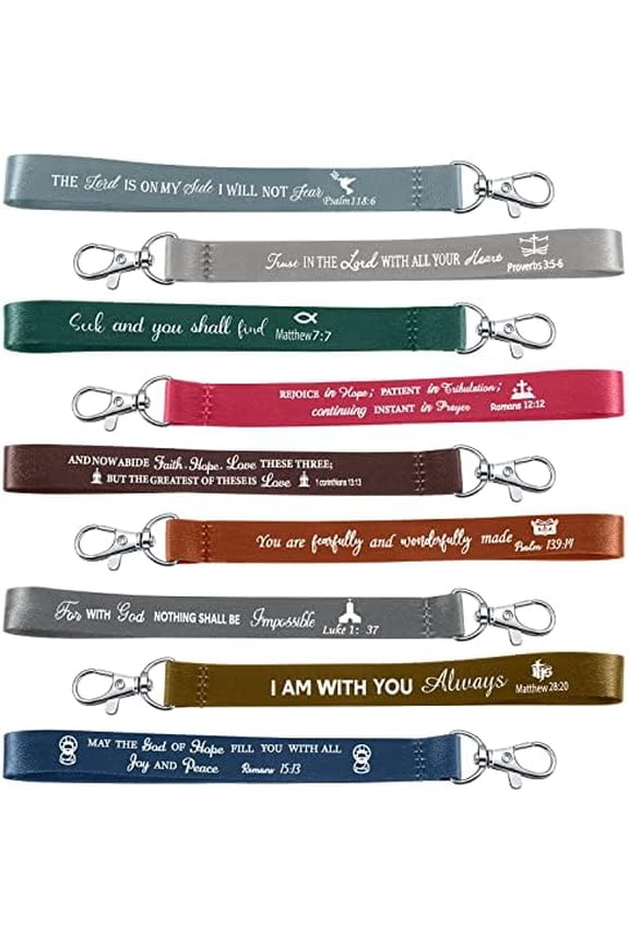 45 Pieces Christian Keychains Bulk Inspirational Bible Verse Key Chains Polyester Scripture Keyrings Religious Party Gifts