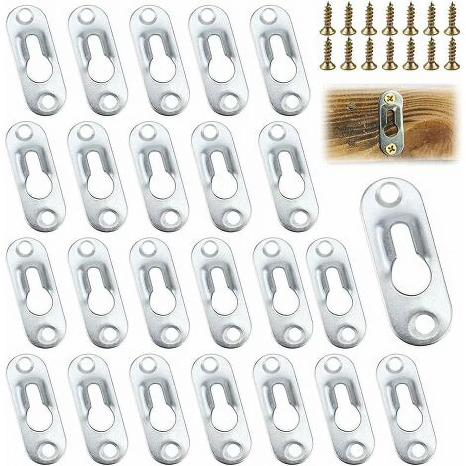 45 Pieces Metal Keyhole Hangers Keyhole Hangers Fasteners Hanging Brackets with Screws Interior