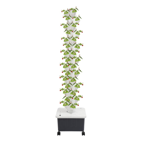 45 Pots Hydroponic Tower Growing System, 15 Layers Movable Vertical Hydroponics Tower Garden Growing System, Space Saving Indoor Plants Smart Garden for Gardening Lover