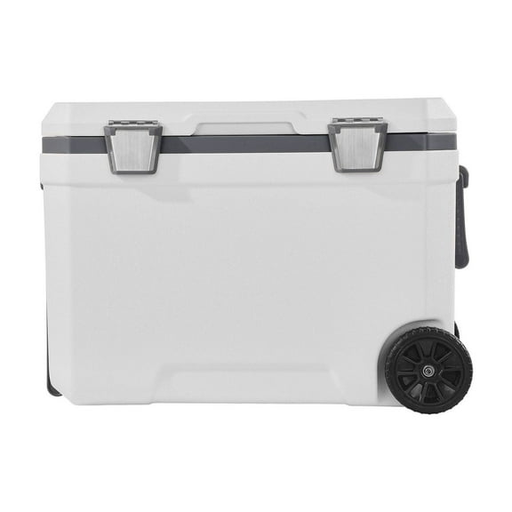 45 QT Portable Cooler on Wheels, Insulated Ice Chest 64 Can Capacity