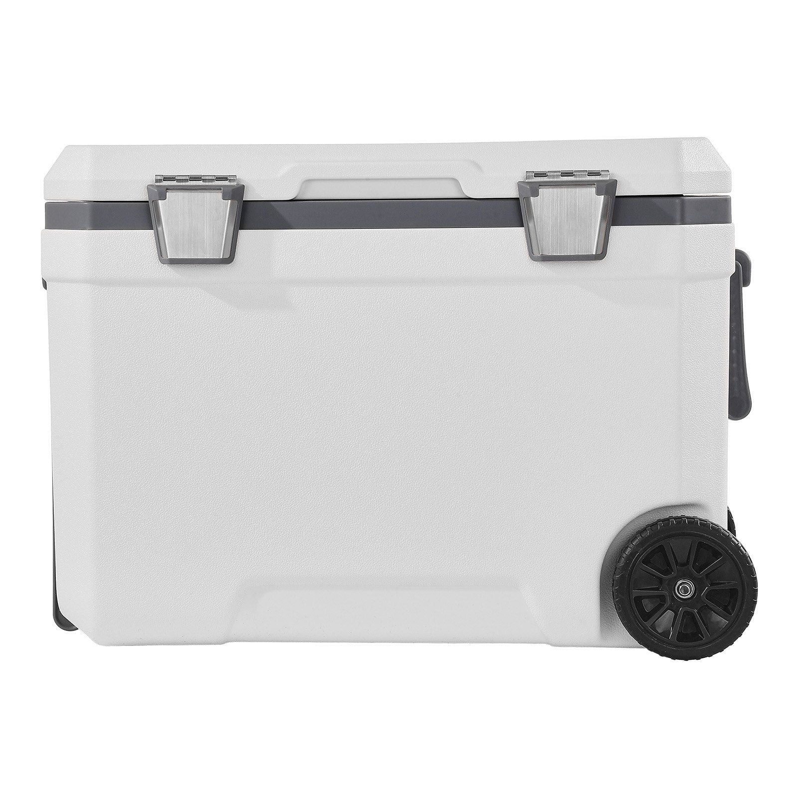 45 Quart Portable Wheeled Cooler with Cooling Function Durable Handle Cup Holder Lightweight Insulation for Family Picnics Long Trips
