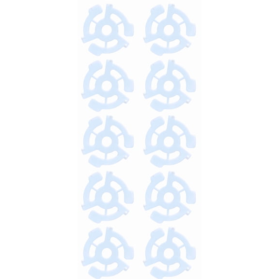 45 RPM Vinyl Record Adapters for 7 Inch Singles, White Plastic Inserts 10 Pieces