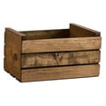 thumbnail image 1 of 45 RPM Vinyl Record Storage Wood Crate - Medium Brown - Rustic Wooden 7 Inch Record Box, 1 of 7