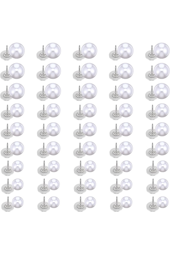 45 Sets Pearl Buttons No Sew Detachable Reusable Pins Decorative Button Pin Brooch Fixed Tool for 3 Sizes Women Shirt Blouse Dress Sweater Shawl