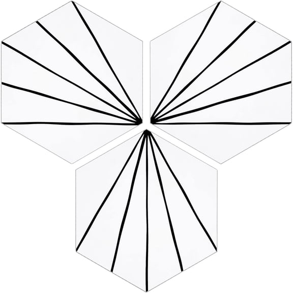 45-Sheet Peel and Stick Backsplash Tile Sticker, 6" x 7" White Art Deco Hexagon Flower  Self-Adhesive Wall Tile for Kitchen Bathroom Shower Living Room, Covers 10 Sq. Ft.