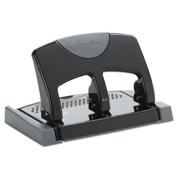 45-Sheet Smarttouch Three-Hole Punch, 9/32" Holes, Black/gray | Bundle of 2 Each