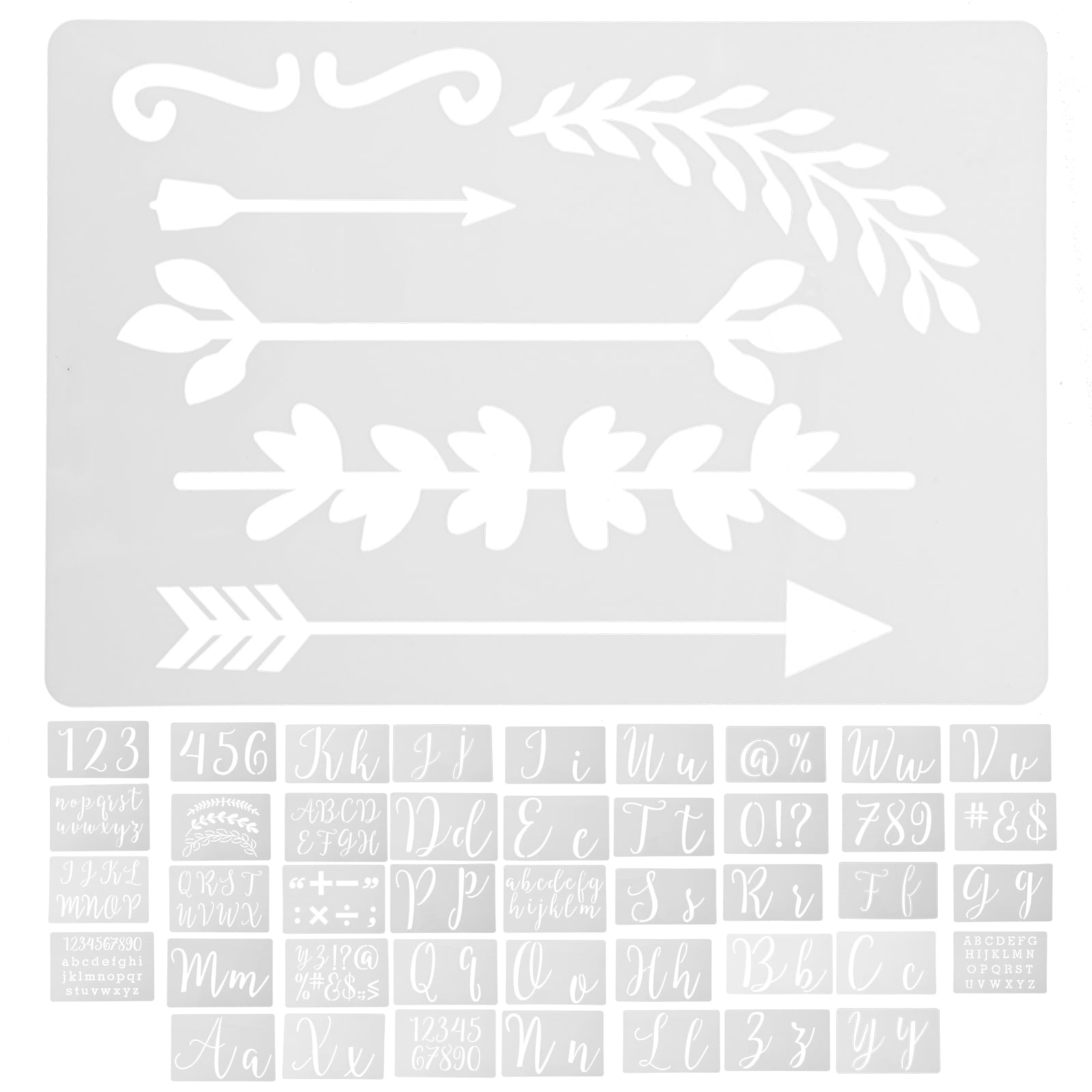 45 Sheets Hollow Lettering Painting Stencils English Letter Stencils ...