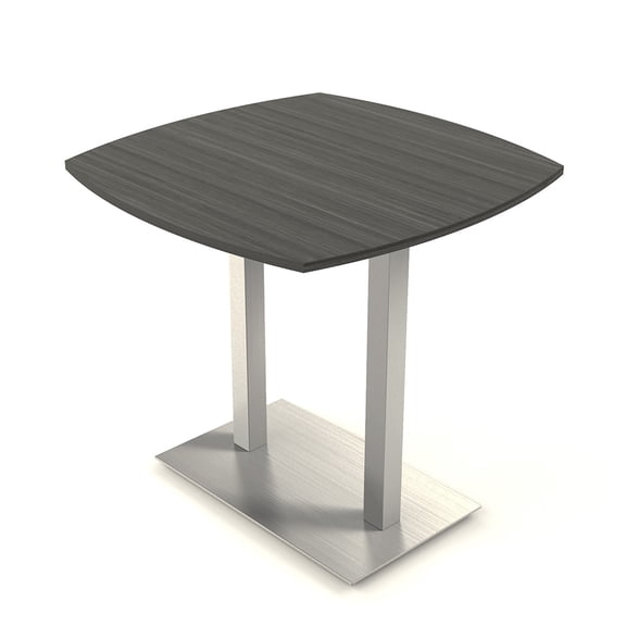 45" Small Arc Boat Bistro Height Table Double Metal Base Bar Table