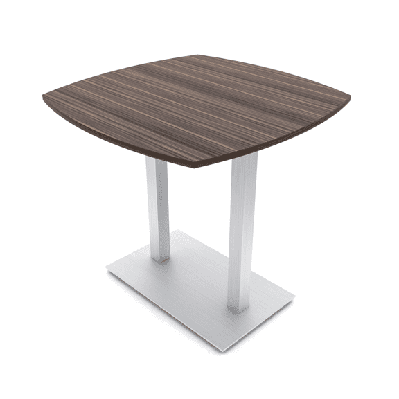 45" Small Arc Boat Bistro Height Table Double Metal Base Bar Table