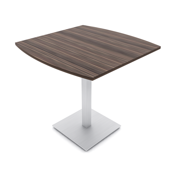 45" Small Arc Rectangle Bistro Height Table Square Metal Base Bar Table