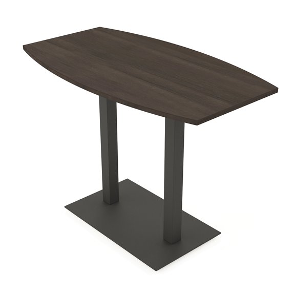 45" Small Boat Bistro Height Table Square Metal Base Bar Table