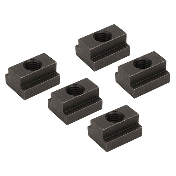 45 Steel T,Slot Nuts, <span Style="background:red"></span>, Black Oxide Finish, Secure Clamping, 5 Piece Set
