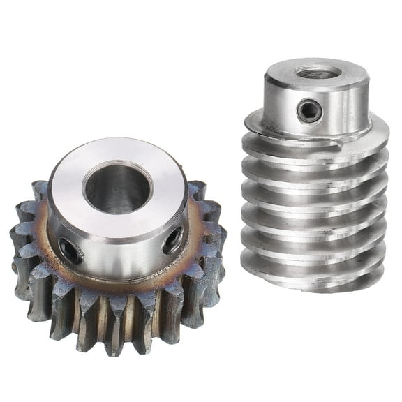 #45 Steel Worm Gear Set 20T 1.5 Module 20:1 Reduction Rate, Right Rotation Drive Gear Box ( Gear-10mm Bore 33 mm OD, Rod 8mm Bore)