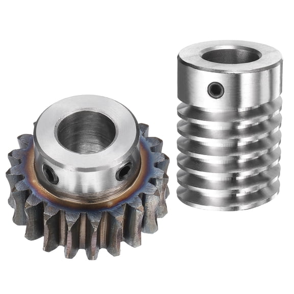 #45 Steel Worm Gear Set 20T 1.5 Module 20:1 Reduction Rate, Right Rotation Drive Gear Box ( Gear-12mm Bore 33 mm OD, Rod 15mm Bore)