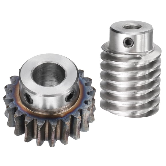 #45 Steel Worm Gear Set 20T 1.5 Module 20:1 Reduction Rate, Right Rotation Drive Gear Box ( Gear-12mm Bore 33 mm OD, Rod 8mm Bore)