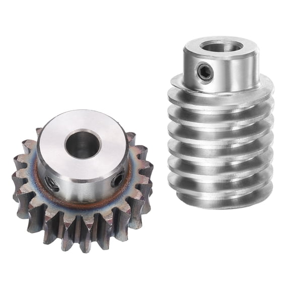 #45 Steel Worm Gear Set 20T 1.5 Module 20:1 Reduction Rate, Right Rotation Drive Gear Box ( Gear-8mm Bore 33 mm OD, Rod 10mm Bore)