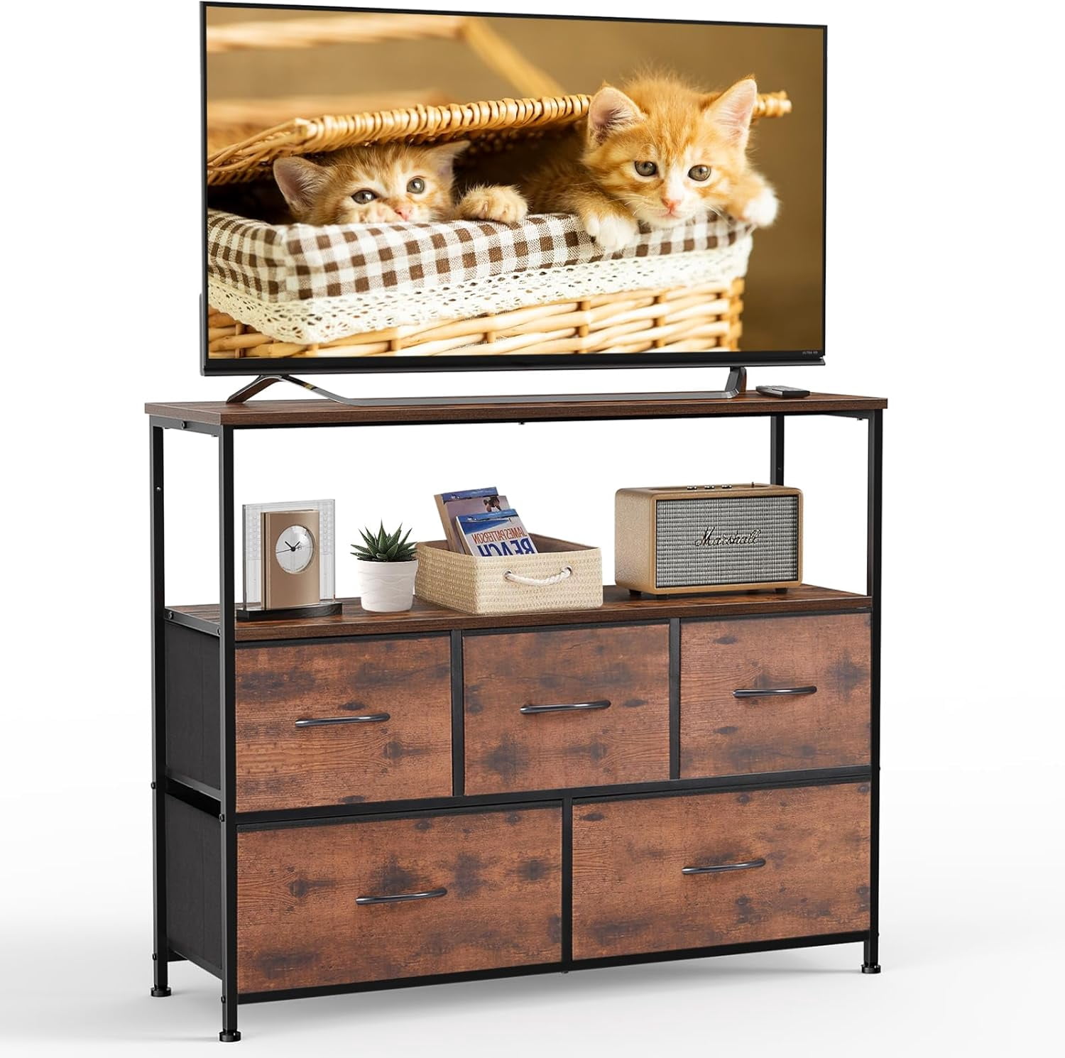 45'' TV Stand Dresser for Bedroom Television Stand Small, Entertainment ...