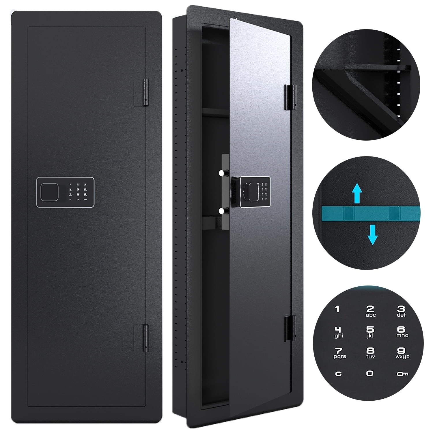 45" Tall Wall Safe, Hidden Wall Safes Between the Studs for Home